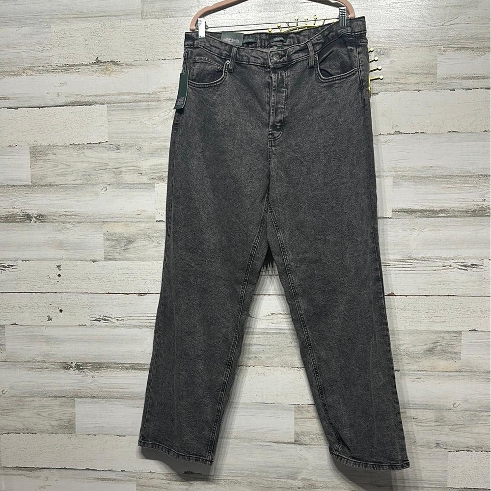 Wild Fable Straight Jeans Women 17 Gray Acid‎ Wash Super High Rise Grunge NWT